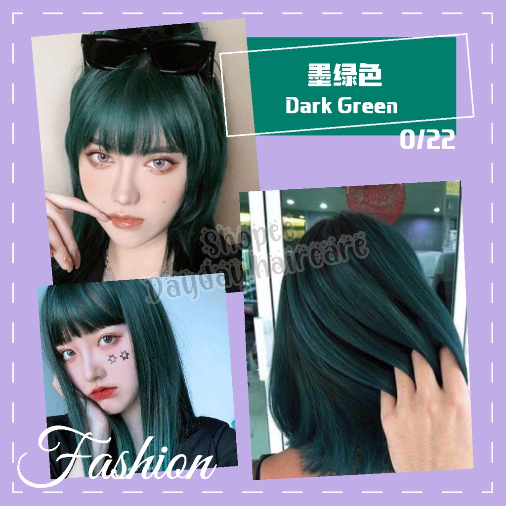 【Ready Stock】0/22 Dark Green SET Professional Salon Hair Color Dye ...
