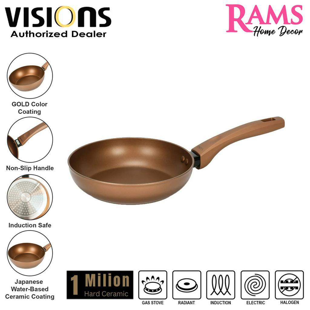 Visions Metal Cookware Induction Frying Pan / Aluminium Brilliant Gold