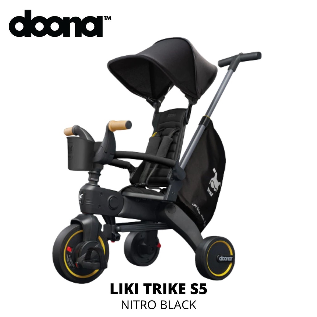 Doona Compact Folding Tricycle Liki Trike S5 Nitro Black Shopee