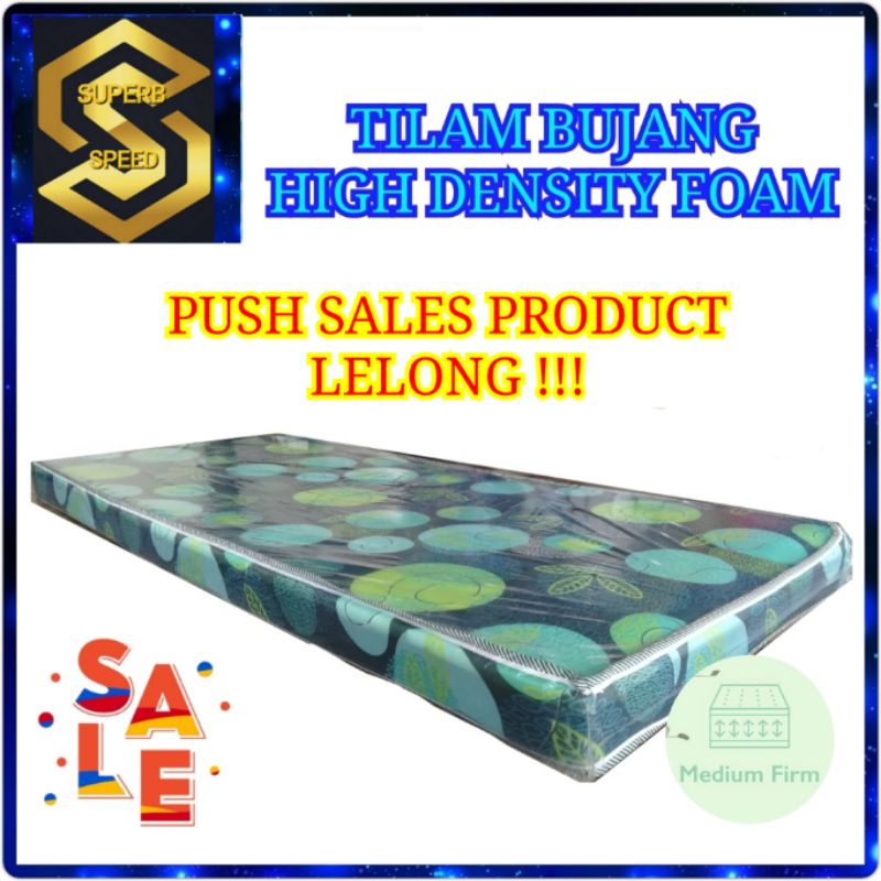 4" INCH TILAM SINGLE BUJANG HIGH DENSITY FOAM MATTRESS (PUSH SALES