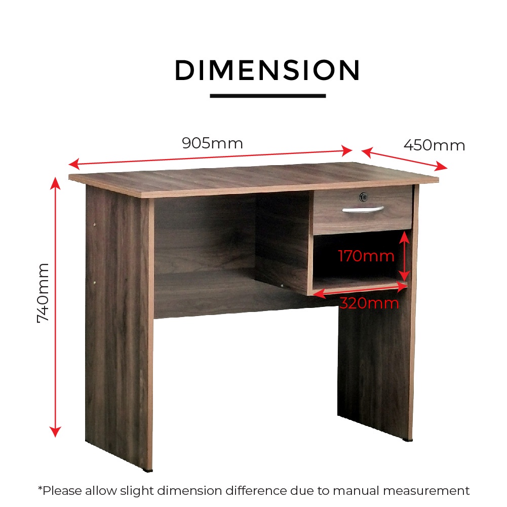 Harga Borang Simple Computer Desk Study Table with Lock Drawer|Meja ...