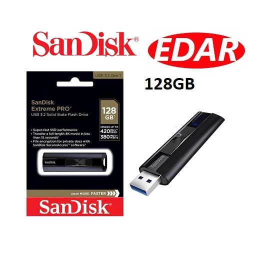 SanDisk 128GB Extreme PRO USB 3.2 Solid State Flash Drive - SDCZ880-128G-G46