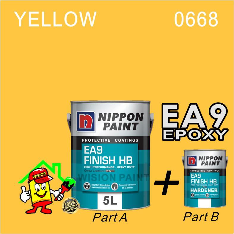 YELLOW 0668 NIPPON EA9 EPOXY FINISH HB ( 5L ) / EPOXY FLOOR PAINT
