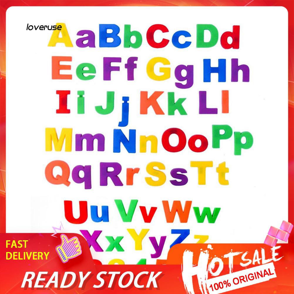 LOVE 26Pcs Lower/Upper Case Alphabet Letters Number Fridge Magnet Kid ...