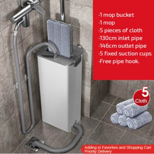 Squeeze Mop with Bucket Machine Automatic Wash Mop Household Floor