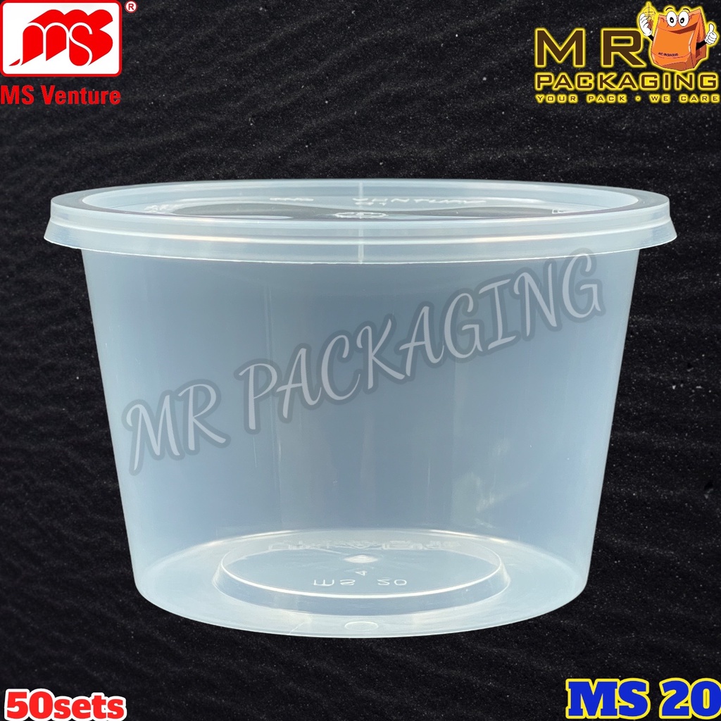 MS 20 540ml Round Container With Lid ( 50sets± ) 20oz Disposable ...