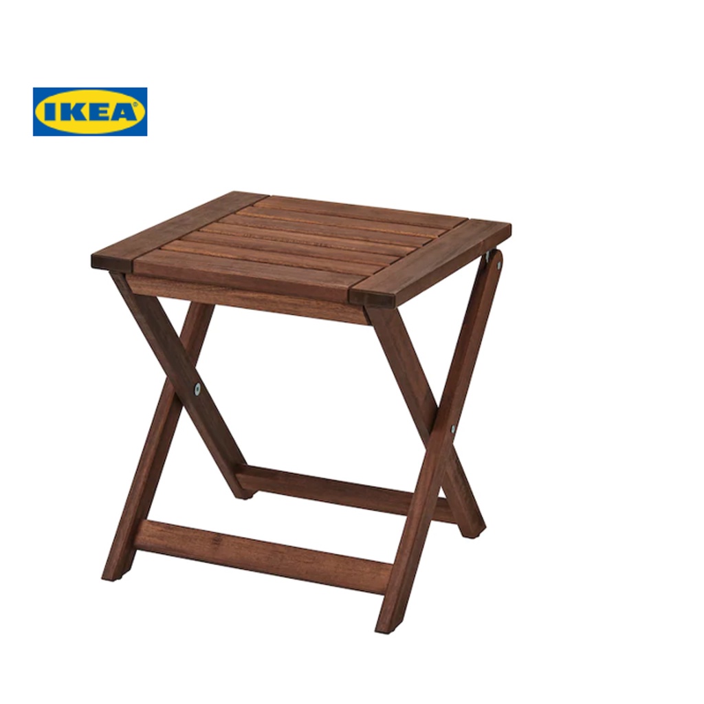 MEJA KAYU PALLET IKEA APPLARO Stool outdoor foldable brown stained