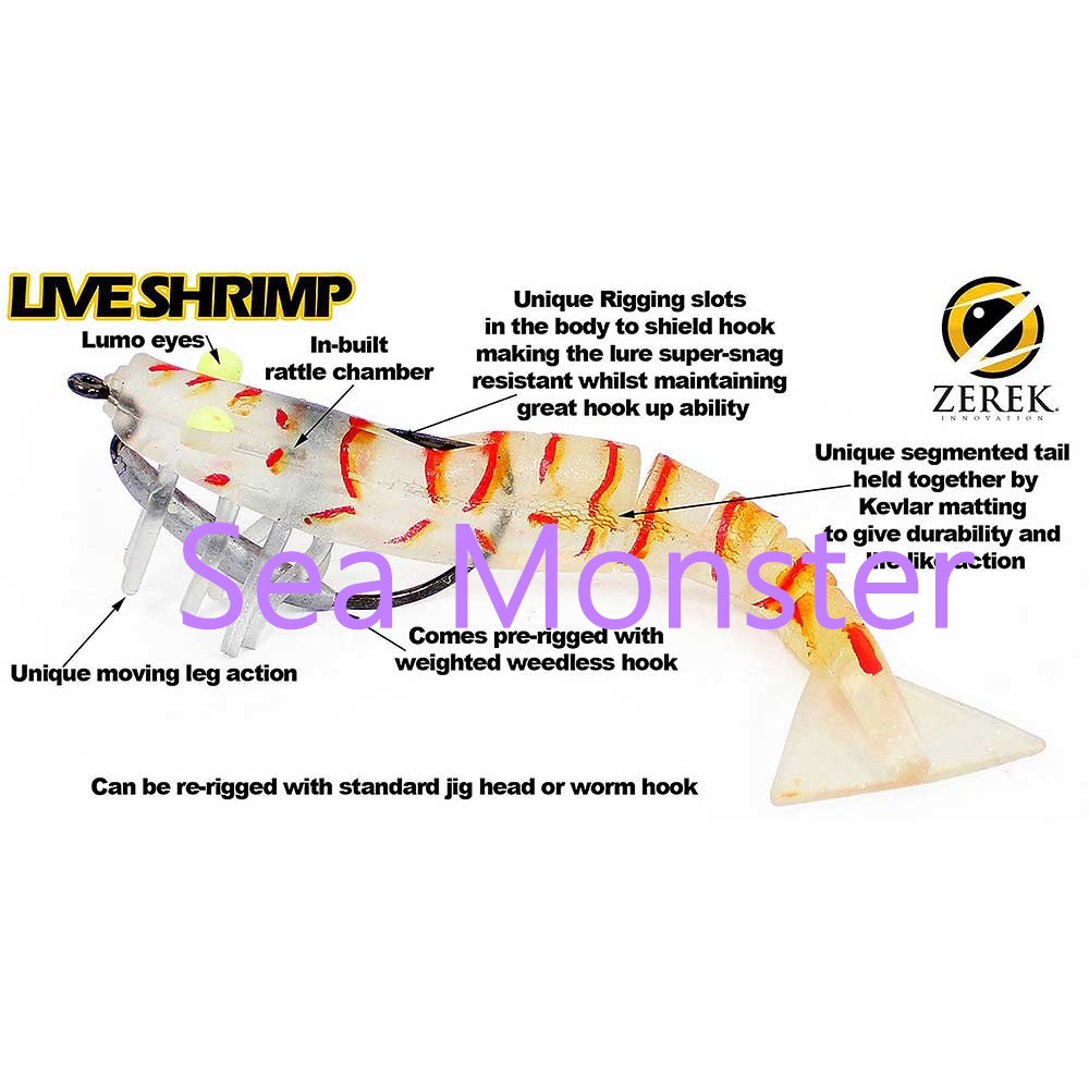 Zerek Live Shrimp 3.5 Rigged Plastic