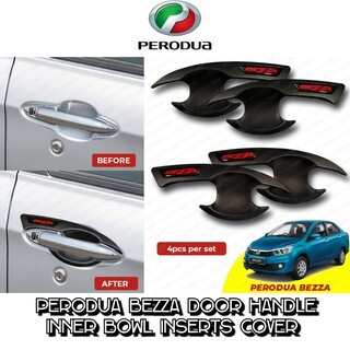 Perodua Bezza Door Handle Inner Bowl Matte Black with red word Inserts ...