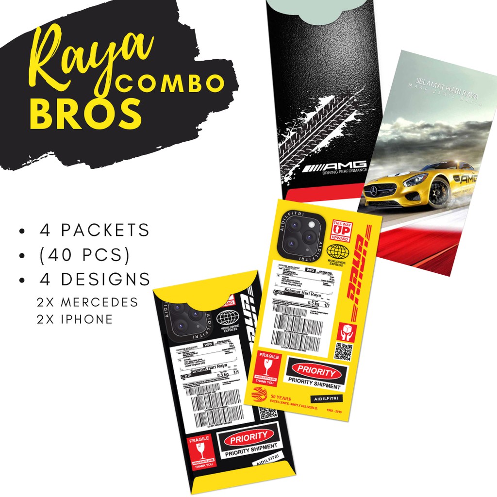 RAYA COMBO SALE - Sampul Raya Combo Bros (4 packets) | Shopee Malaysia