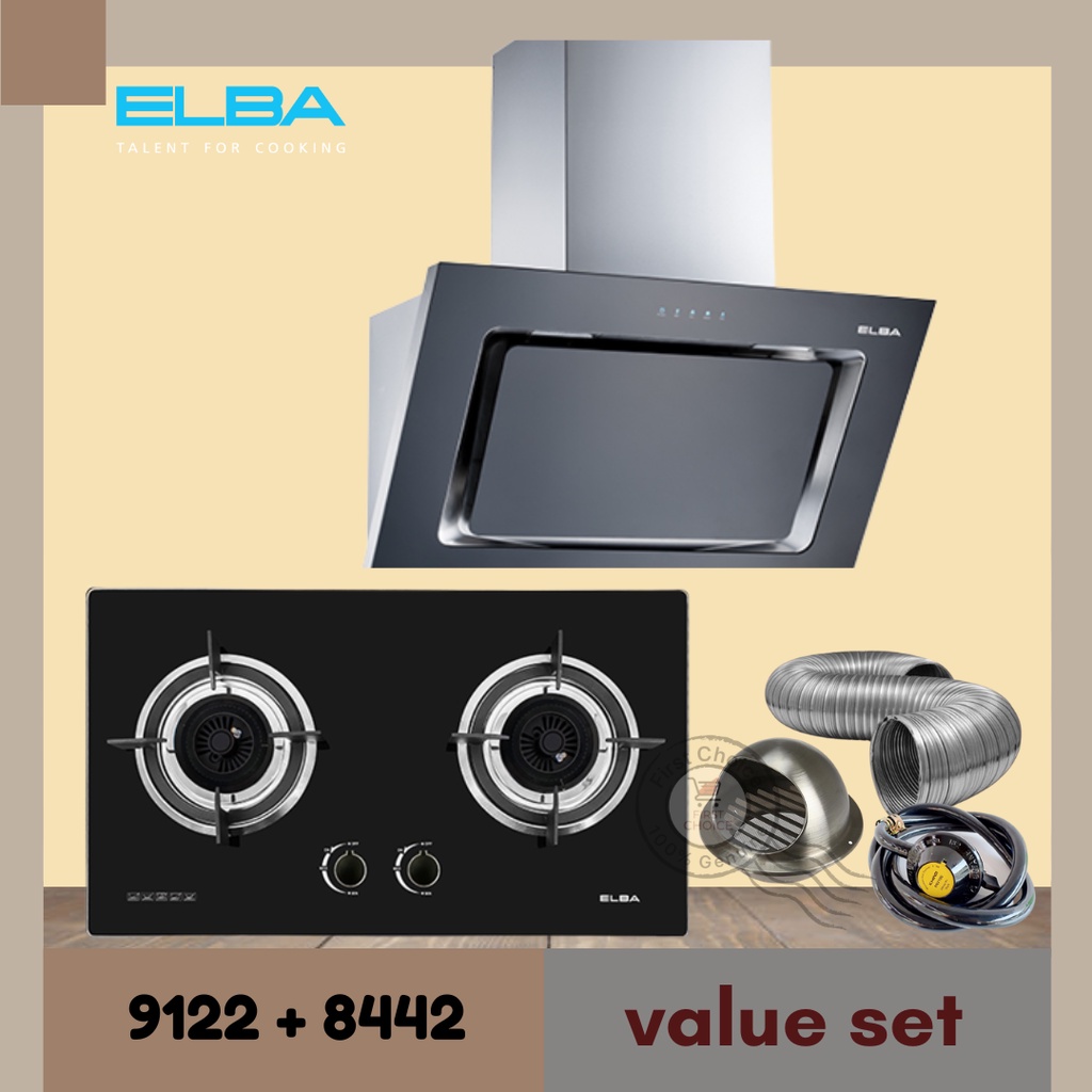 *PROMO* Elba Kitchen Chimney Hood - Black EH-E9122ST(BK) and EGH-M8442G ...