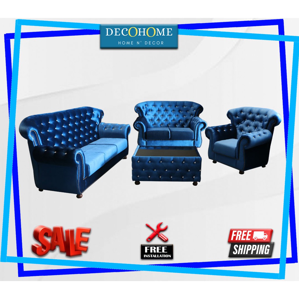Chesterfield Sofa 1+2+3 (Free Coffee Table) Shopee Malaysia