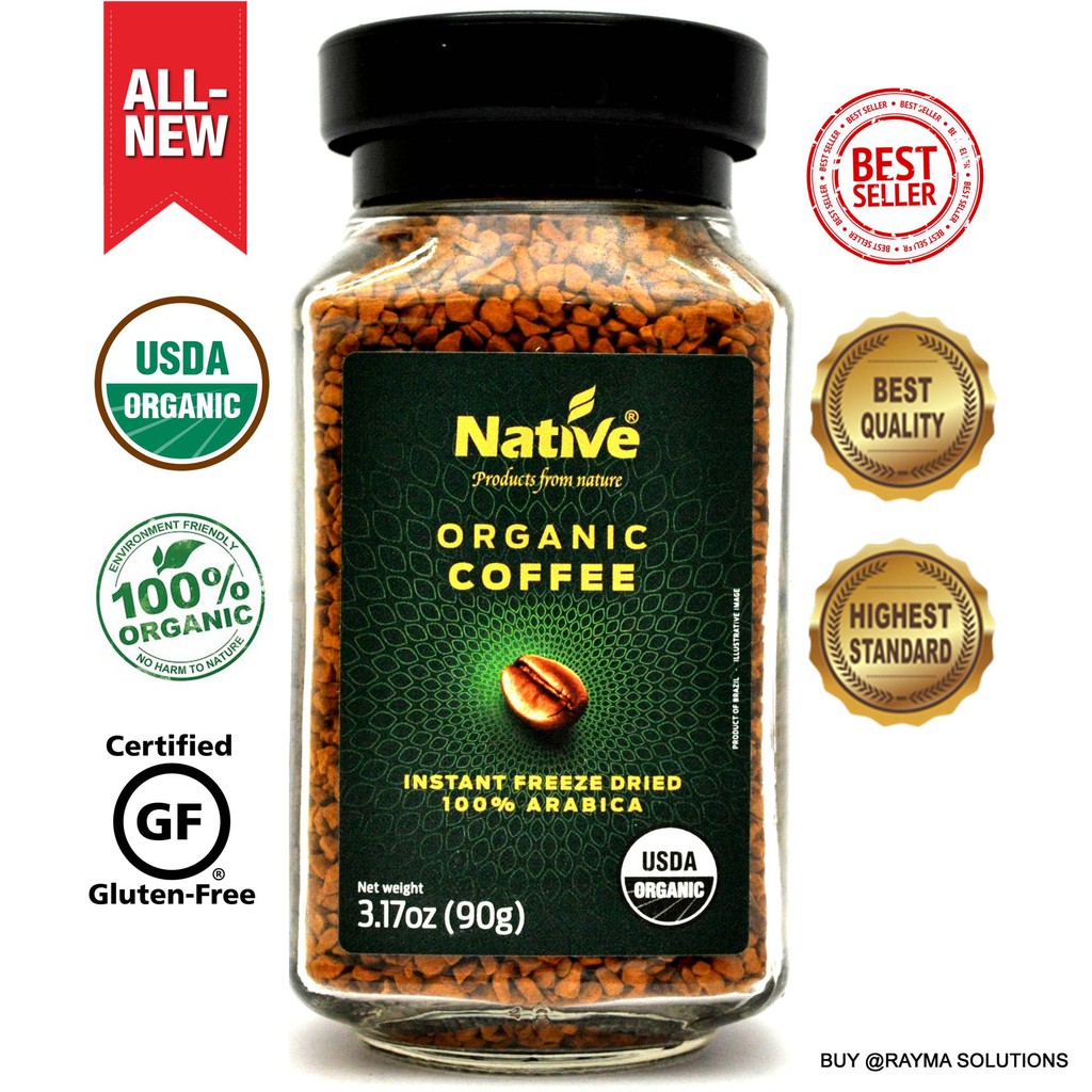 Native organic coffee gluten free instant freeze dried 100 arabica