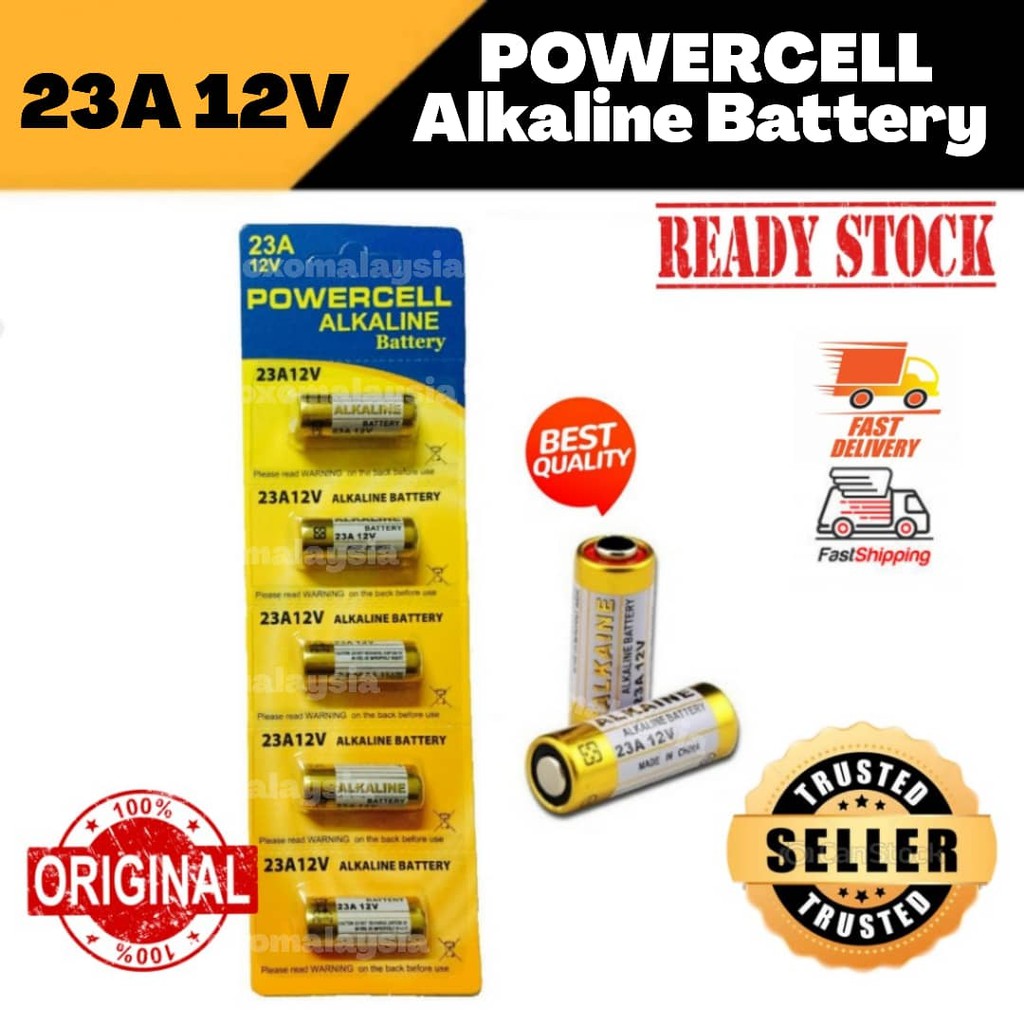 5pcspack 12v23a Powercell Alkaline Battery No Mercury Battery No Lead Added Shopee Malaysia 3037