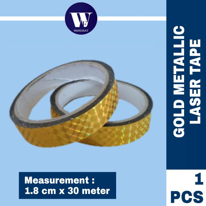 [1PCS] GOLD METALLIC LASER TAPE TAPE BALANG KUIH Shopee Malaysia
