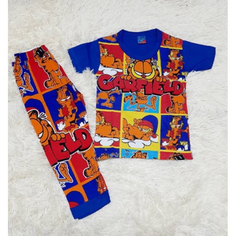 🔥 TOP SALE 🔥 GARFIELD PYJAMAS 💯 % COTTON.BAJU KANAK kANAK GARFIELD ...