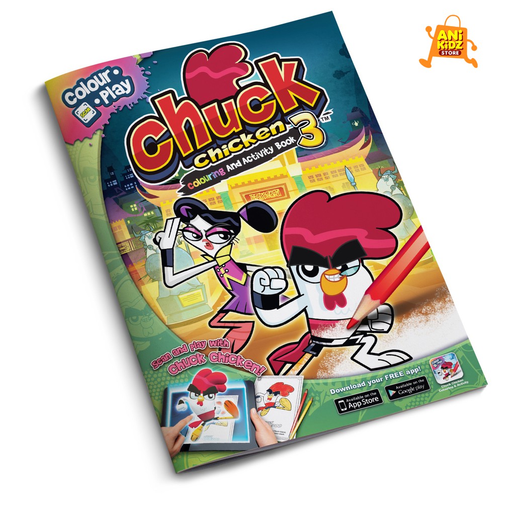 AniKidz Chuck Chicken Coloring & Activity Book #3 | Color & Play | AR