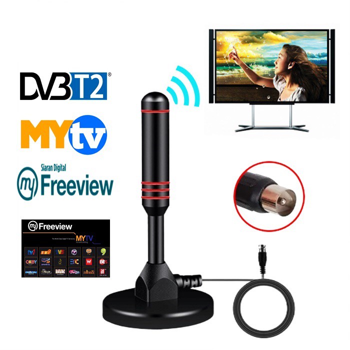 🔥READY STOCK🔥50 Miles Built-in Booster Digital Antenna Aerial DTTV ...