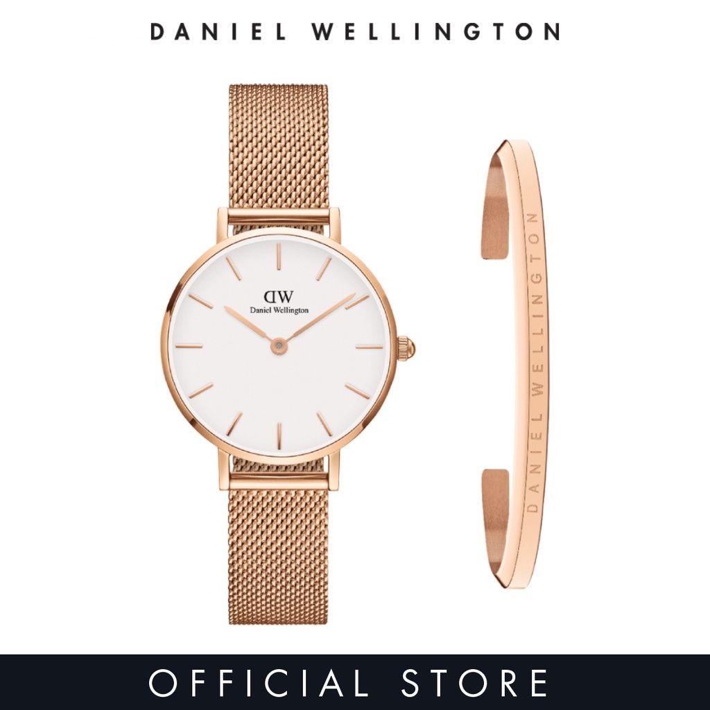 Daniel Wellington Gift Set Petite Melrose 28mm Watch for women Classic Bracelet Rose Gold Small jam tangan perempuan jam tangan lelaki Shopee Malaysia