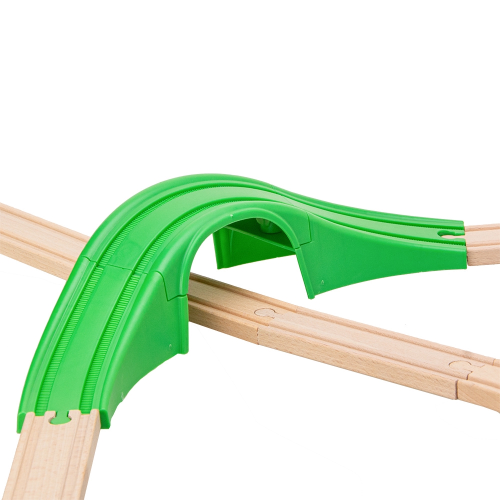 thumbnail image 2 of Wooden Double Deck Bridge Overpass Toy DIY Train Tracks Railway Scene 2 of 9