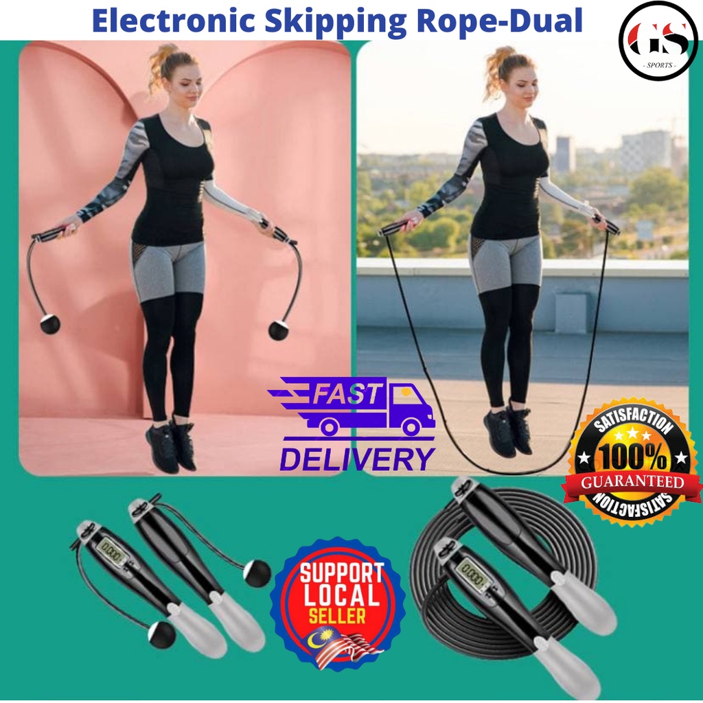Digital Skipping Ropes Jumping Tali Lompat Steel Counting Adjustable ...