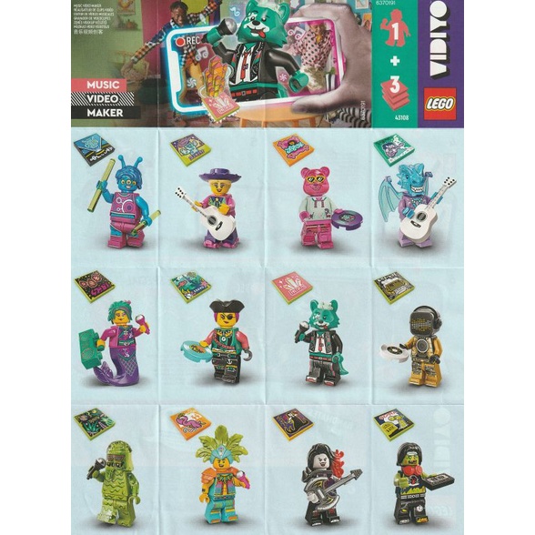 NO BOX) LEGO VIDIYO 43108 BANDMATES SERIES 2 MINIFIGURES 2021