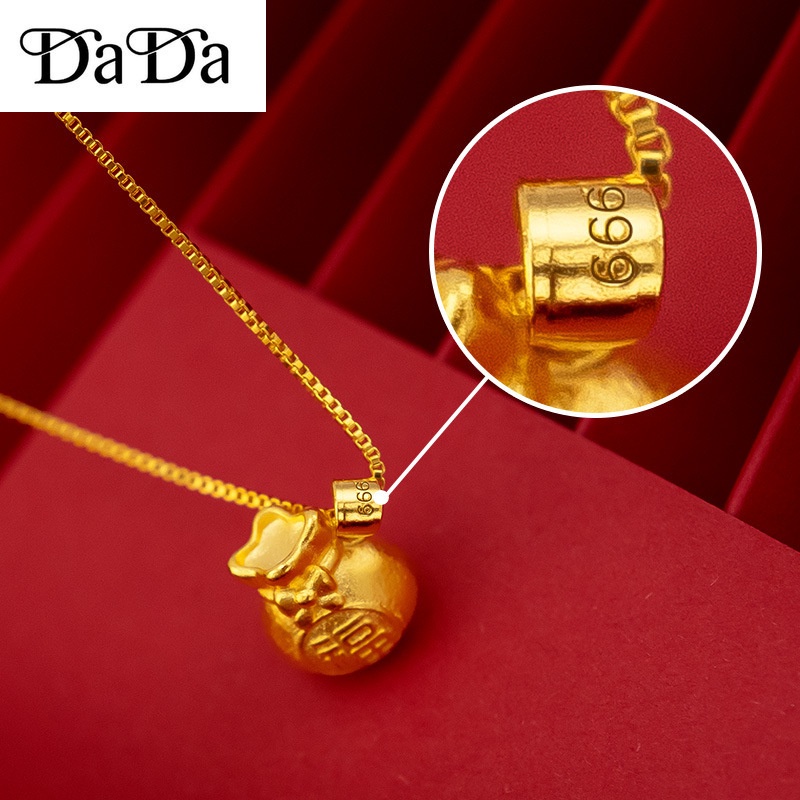 916 Gold necklace Money Bag Necklace nasasangla Zhou's same solid lucky