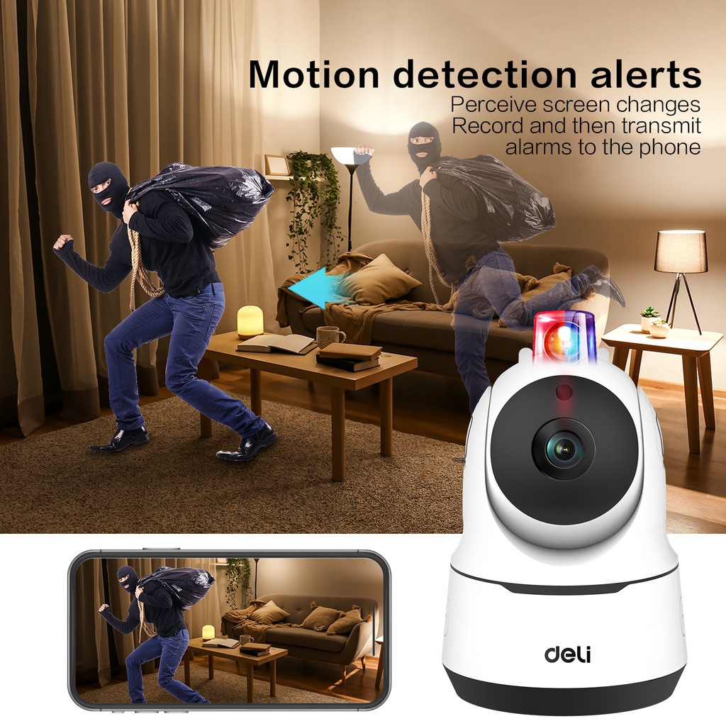 Deli Security Camera ES102 CCTV 720p HD Quality White IP Camera 2 Way ...
