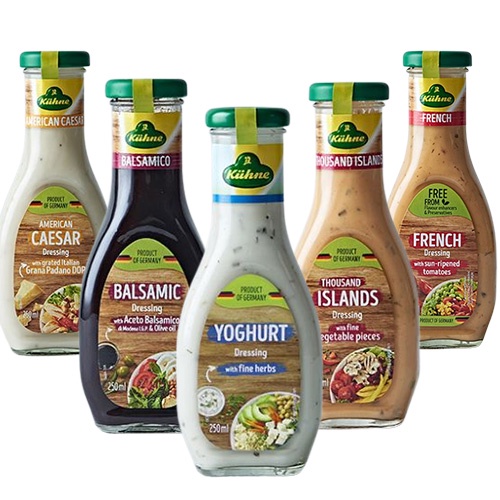 Kuhne Dressing Balsamic, French, Honey Mustard, Yoghurt, Caesar and