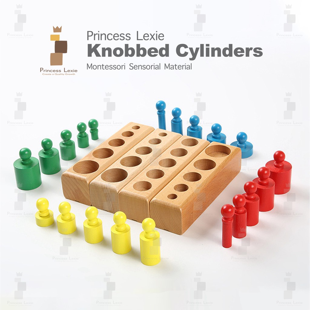 Princess Lexie Knobbed Cylinders Blocks | Montessori Sensorial material ...