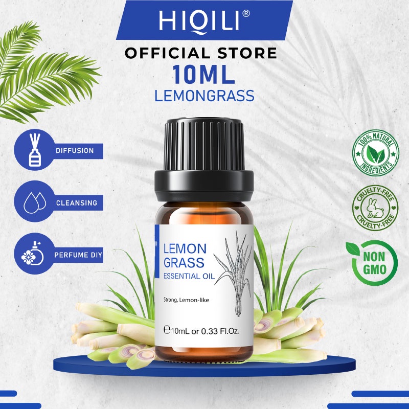 HiQiLi Lemongrass 10ML Essential Oil Natural Plant Perfume Treatment