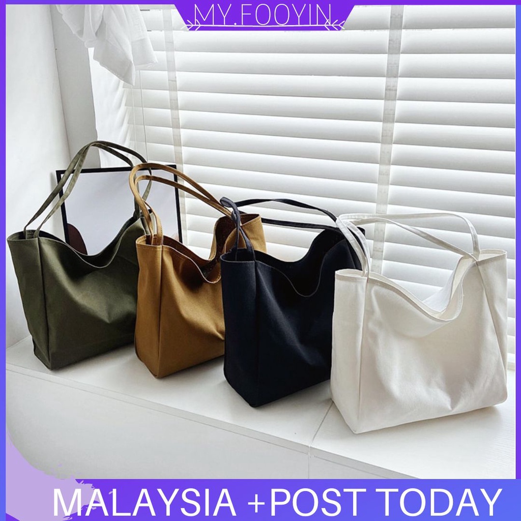 N286 READY STOCK MYFOOYIN Japan Canvas Design Tote Bag Handbag Shoulder ...