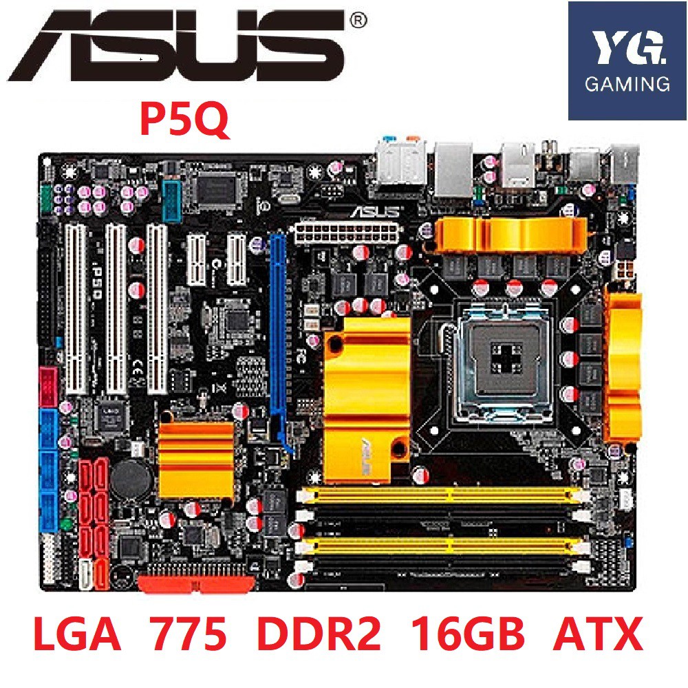 Asus P5Q Desktop Motherboard P45 Socket LGA 775 For Core 2 Duo