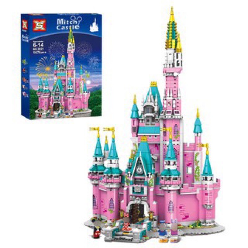 SX MITCH MICKEY LOVELY PINK CASTLE BUILDING BLOCKS (XS9021) | Shopee ...