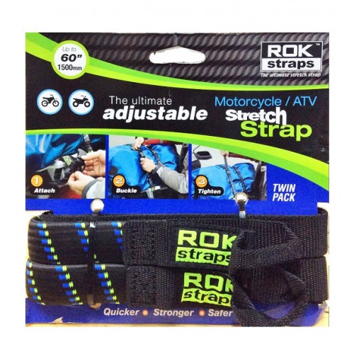 Rok Straps Elastiche Cinghie ROK SW-MOTECH Regolabili - 2 Pezzi, Nero, Lunghezza 500-1500 Mm, Per Moto E ATV Cinghie Regolabili Bagagli - Foto 3
