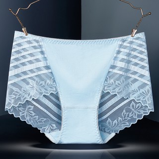 MOREK】Sexy Silk Satin Lace Panties Women's Seamless Underwear Plus Size  Seluar Dalam Wanita