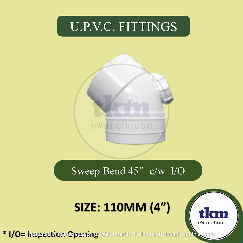 [DN110MM] UPVC WHITE ELBOW WC SWEEP BEND 45 90 Y TEE STRAIGHT COUPLING