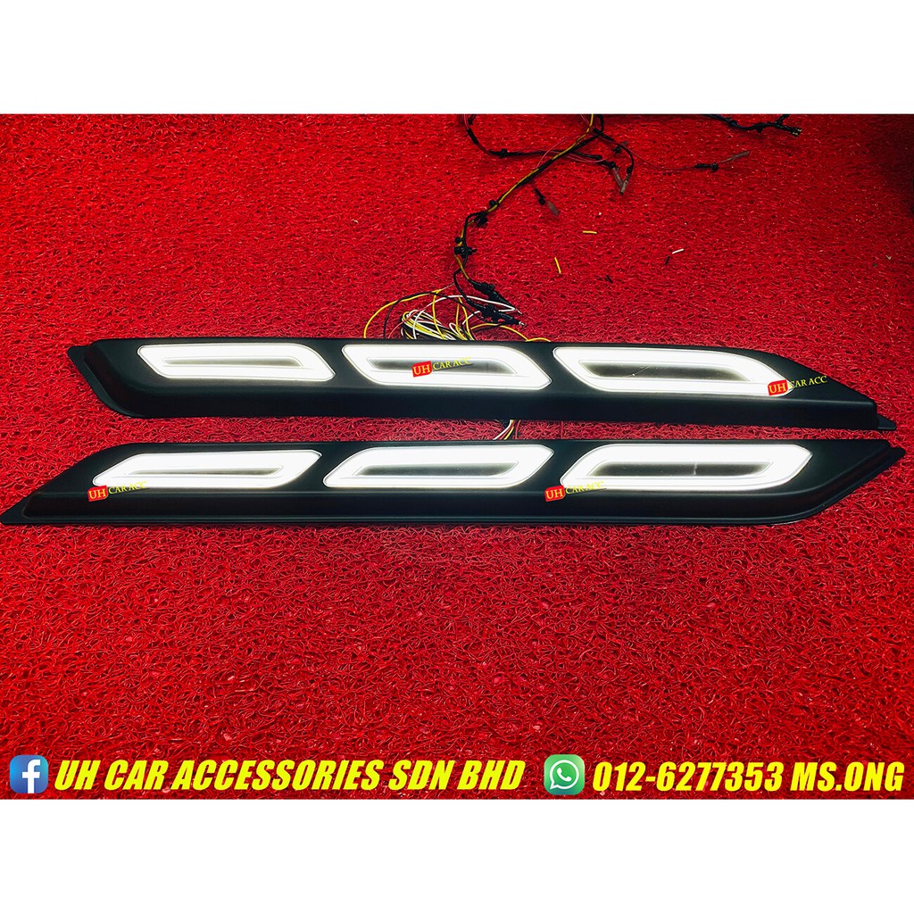 Ford ranger t7 t8 led side hood fender led light drl 2 in 1 function ...