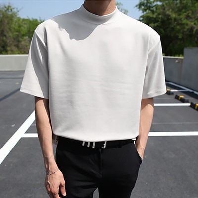 Turtleneck t shirts short sleeve sales