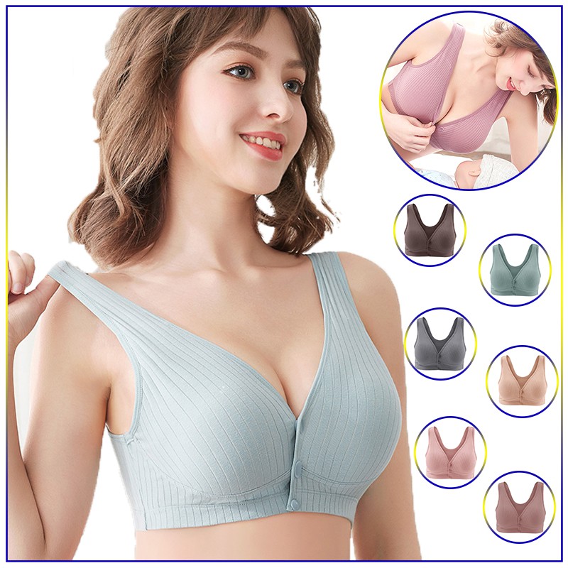 Cotton Nursing Bra upper open clasps thin cup breastfeeding maternity