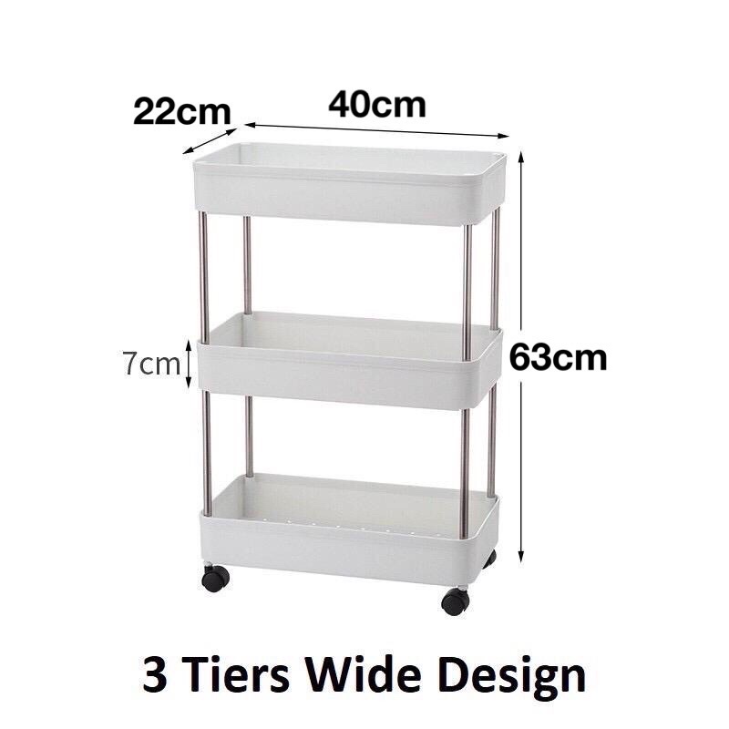New Design 3/4 Tiers Kitchen/Dapur Troley Rack Trolley Dapur Bathroom ...