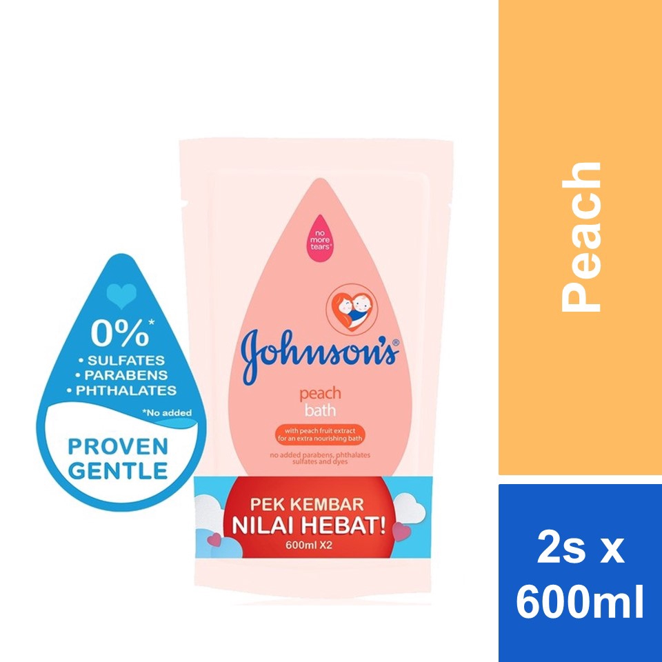 Johnson's Baby Peach Bath Refill 600ml TP Shopee Malaysia