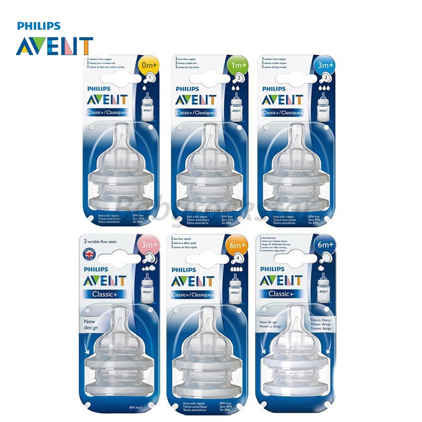 Philips Avent 2pcs Classic Teat Puting Botol Avent Classic Original