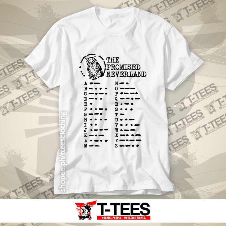 Anime T Shirt The Promised Neverland Minervas Morse Code White Shirt Shopee Malaysia 