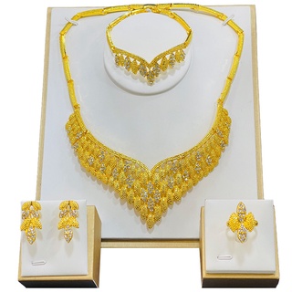 Jewelry Middle East Dubai Gold Plated Rhinestone Four Piece Set