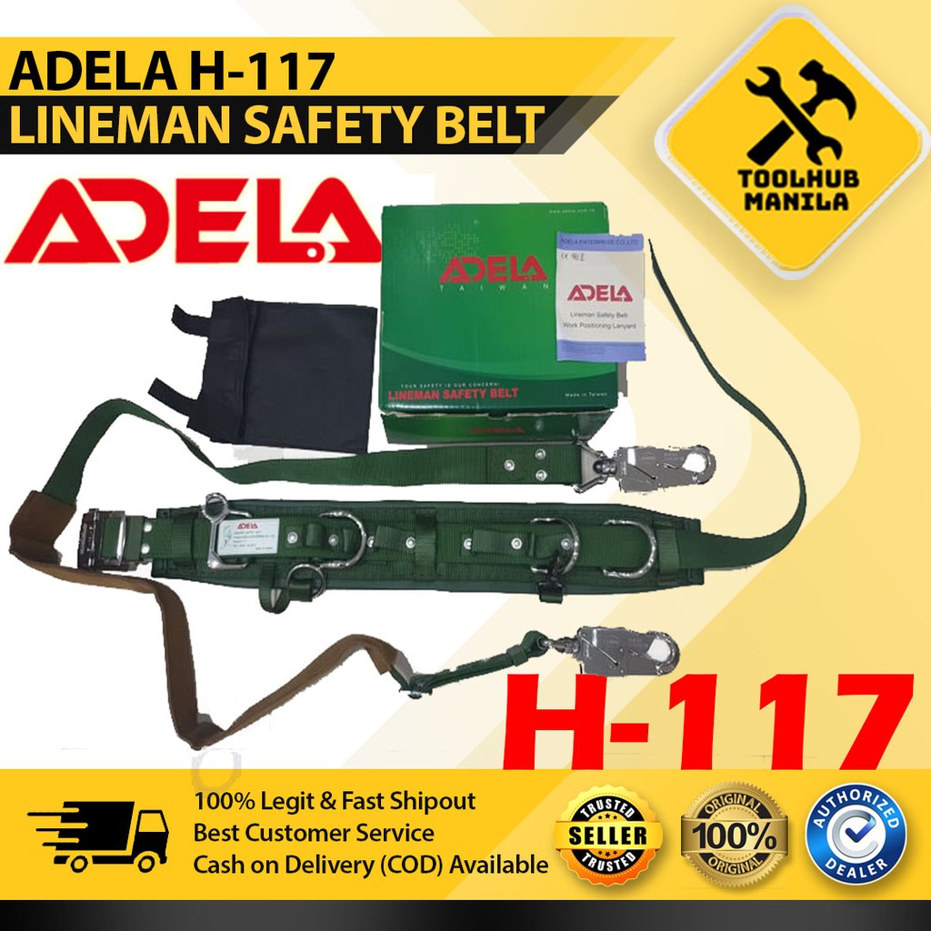 ADELA H-117 H117 Lineman Safety Belt (Made in Taiwan) H117 (BEWARE OF ...