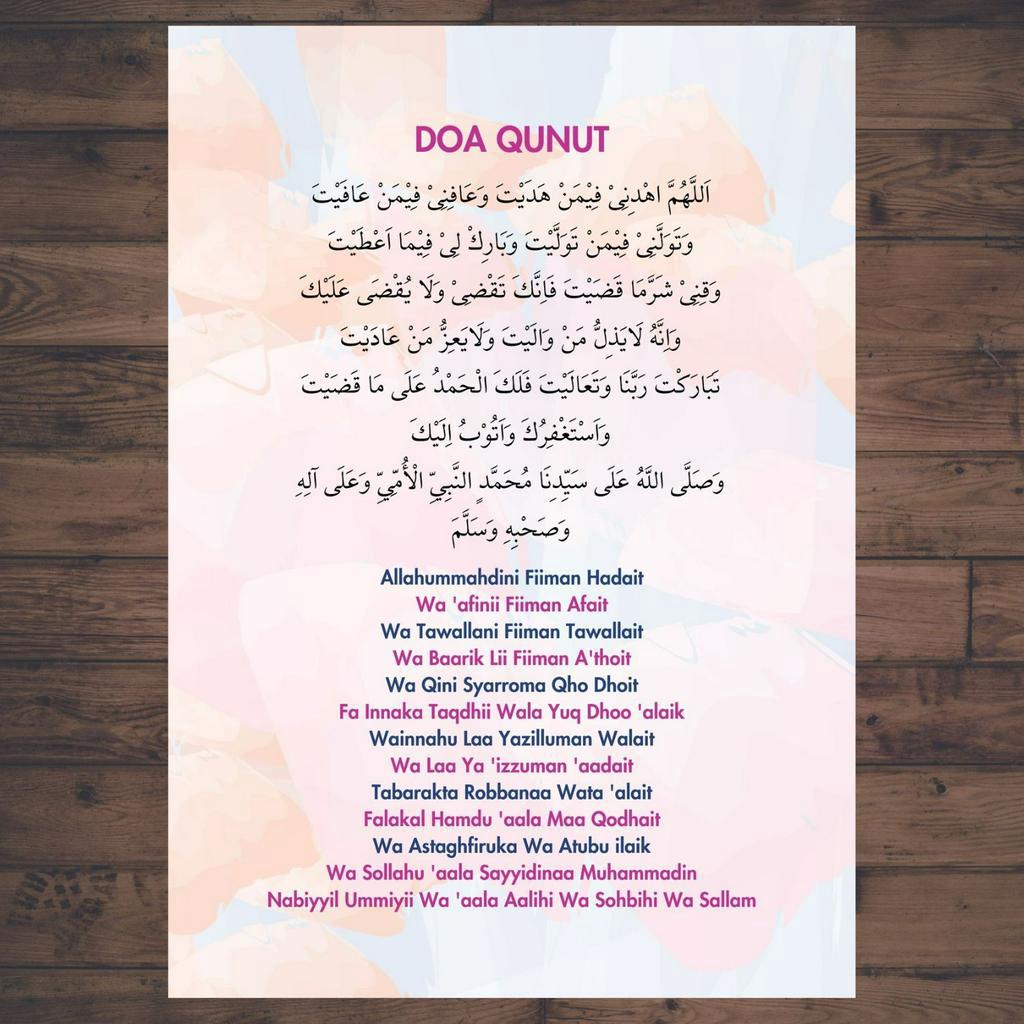 Canva Template. Poster Niat Solat 5 Waktu Surah Lazim Doa Qunut Tahiyat ...