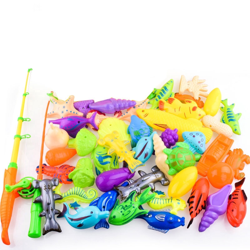 7Pcs Magnetic Fishing Game Toys Rod Hook Catch Kids Children Bath Time Gift