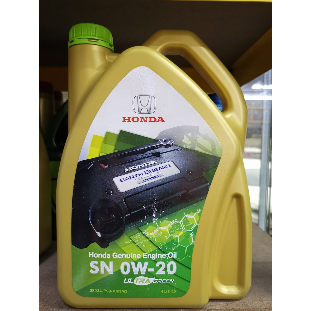 Honda Genuine Fully Synthetic Ultra Green SN 0W-20 Engine Oil | Shopee ...