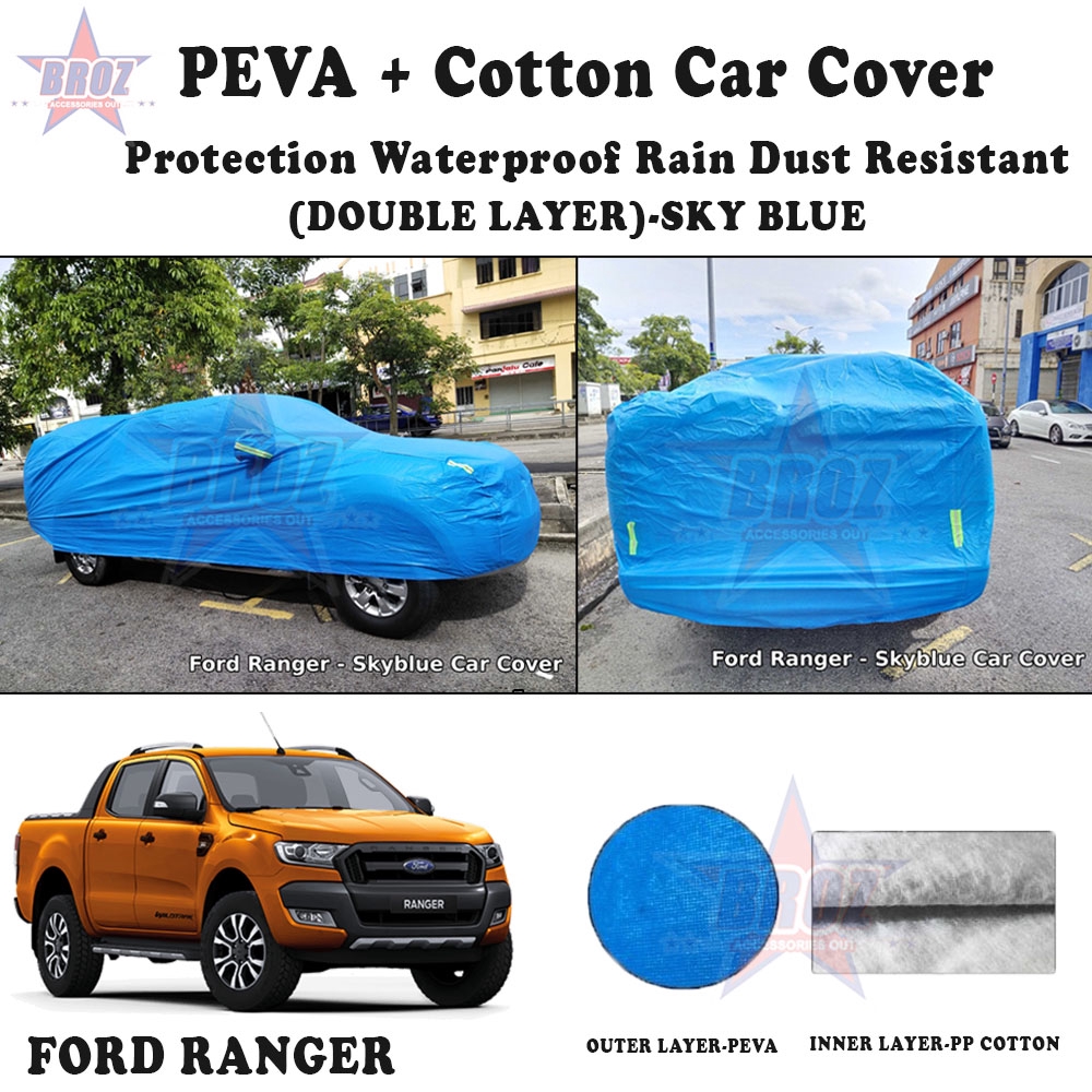 Ford Ranger PEVA + Cotton Water Dust Scratch Resistant Sky Blue Double ...